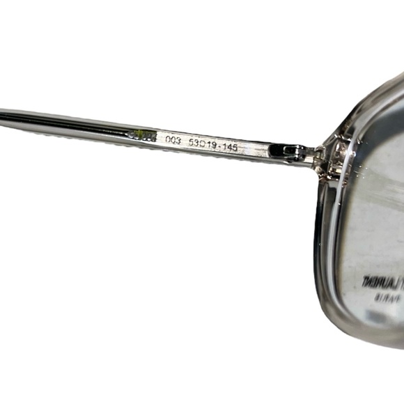 NEW Saint Laurent 53mm Transparent Round Optical Eyeglasses Beige - Picture 7 of 12